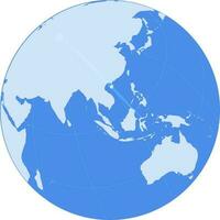 Isolated illustration of globe in blue color. vector