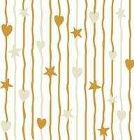 Abstract background with stars and hearts decoration. vector