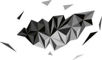 Grey abstract low poly or polygonal shape. vector