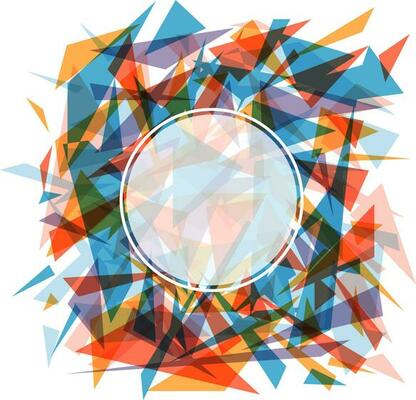Abstract mesh background with colorful triangles.