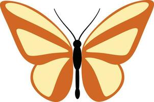 Isolated Butterfly in yellow and brown color. vector