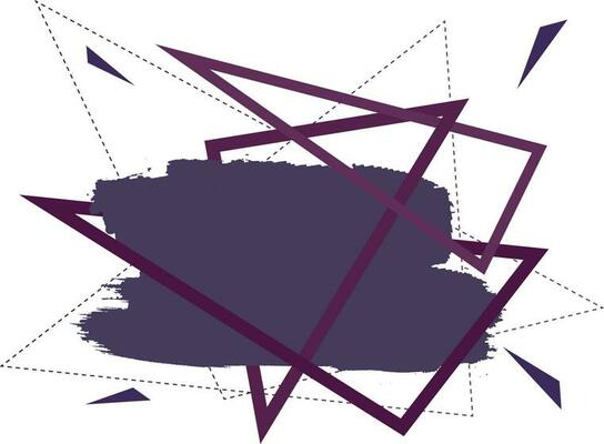 Abstract purple brush strokes with triangles.