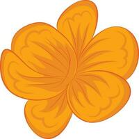 Yellow color Flower in flat style. vector