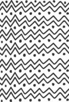 Abstract hand drawn zigzag pattern with dots. vector