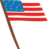 Isolated illustration of American flag. vector