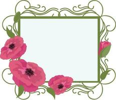 Ornamental frame decorated with flowers. vector