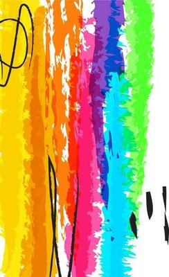 Abstract hand drawn colorful vertical stripes.
