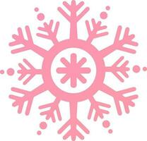 Monochrome Snowflake in pink color. vector