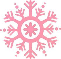 Monochrome Snowflake in pink color. vector