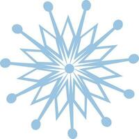 plano icono de copo de nieve en azul color. vector