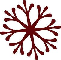 Flat illustraion of snowflake in brown color. vector