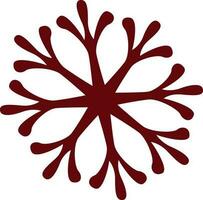 Flat illustraion of snowflake in brown color. vector