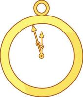 Isolated watch illustration in yellow color. vector