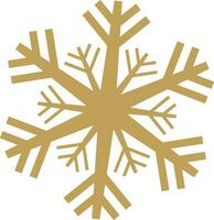 Monochrome Snowflake in golden color. vector