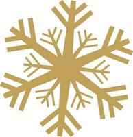 Monochrome Snowflake in golden color. vector