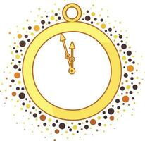 Yellow color watch with colorful dots. vector