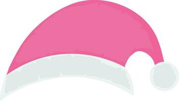 Isolated santa cap in pink and white color. vector