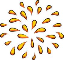 Icon of firework in golden color. vector