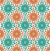 Floral design wallpaper in orange and green color. vector