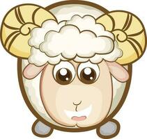 Animal character of smiling sheep. vector