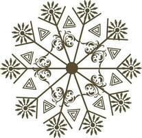 Floral design decorated snowflake. vector