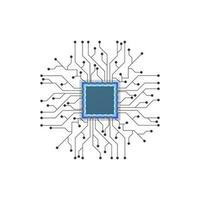 Illustration of processor chip for technology concept. vector