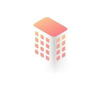 Isometric design of building isolated on white background. vector