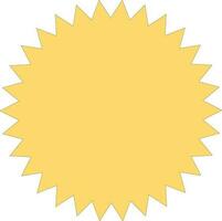 Flat style circle of outline black in yellow color. vector