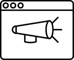 Online advertisement icon or symbol in black line stroke. vector