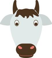 Image of cow head in isolated. vector