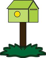 Birdhouse icon for nest concept in illustration with stroke. vector