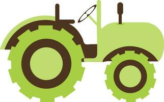 verde color de tractor icono en ilustración. vector