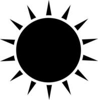 Silhouette style of sun icon for light concept. vector