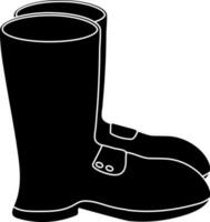 Glyph style of garden boots icon in isolated. vector