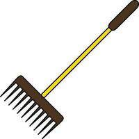 Rake icon for agriculture in illustration with stroke style. vector