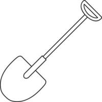 Stroke style of shovel icon for working. vector