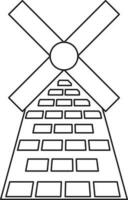 Windmill icon for agriculture concept in stroke style. vector