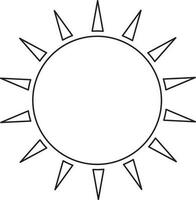 Stroke style of sun icon for light concept. vector