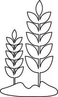 Plant icon with soil in isolated with stroke style. vector