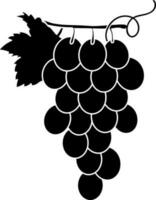Illustration of grapes icon for agriculture in black style. vector