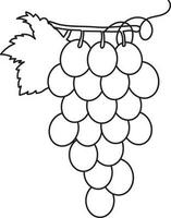 Illustration of grapes icon for agriculture in stroke style. vector