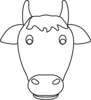 Image of cow head in isolated with stroke style. vector