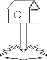 Birdhouse icon for nest concept in stroke style. vector