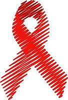 Red aids awareness icon. vector