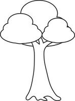 Illustration of tree icon for eco concept in stroke style. vector