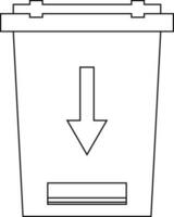 Illustration of trash bin in flat style. vector