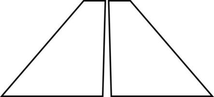 Icon of  line art runway in flat style. vector