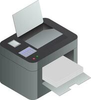 Printer machine in 3d style on white background. vector