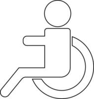 Illustration of disabled human icon in flat style. vector