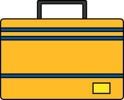 Illustration of rectangular shape briefcase. vector